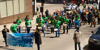 Protest march by Autisme Montreal