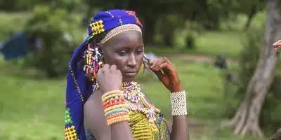 Fulani girl in traditional attire