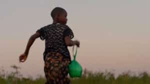 Girl fleeing