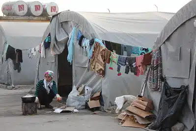 Woman in refugee camp