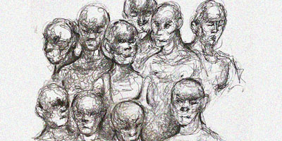 drawing of several figures